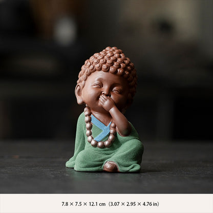 Ceramic "Four No Evils" Buddha Statue Set – Symbols of Mindfulness, Compassion, and Peace | Zen Ara Grove