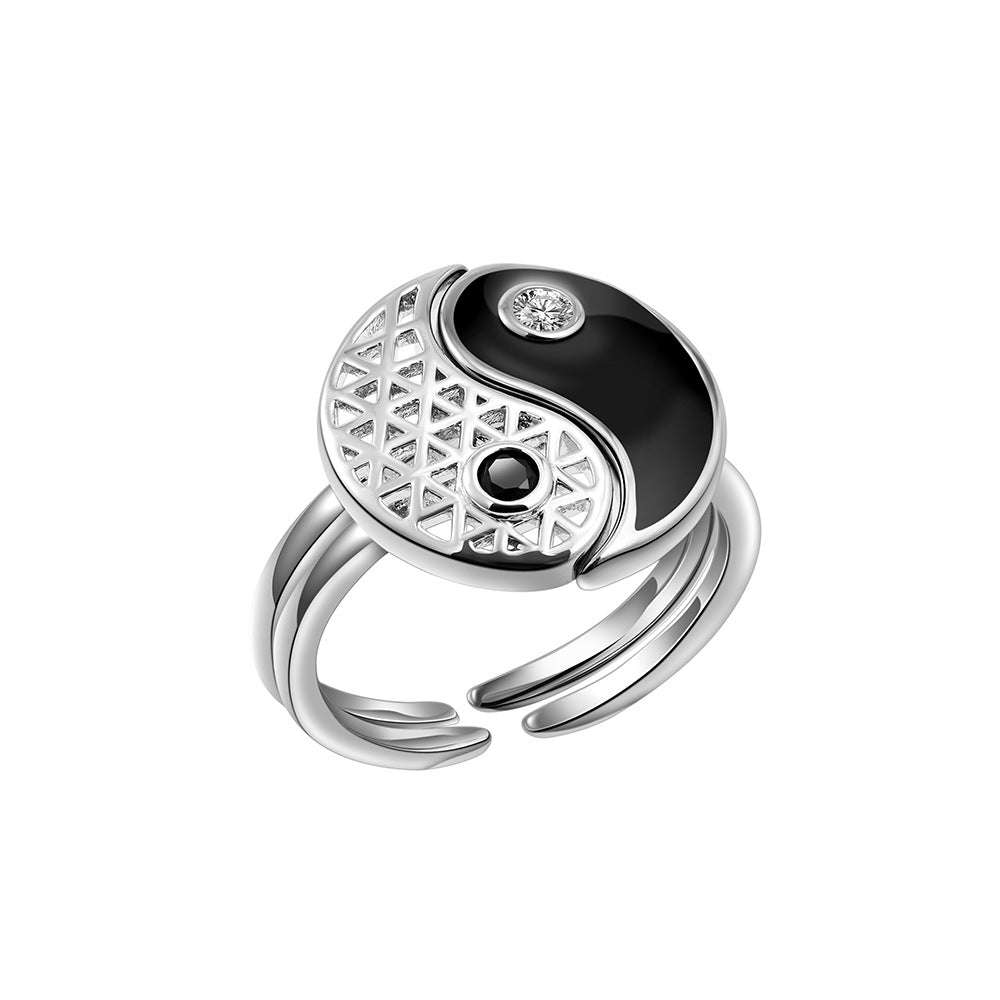 Black & White Yin Yang Ring – Symbol of Balance & Harmony  | Zen Ara Grove