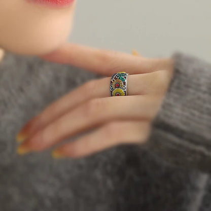 Elegant Antique Style Chrysanthemum Ring | Zen Ara Grove