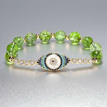 TODAY ONLY! Zen Natural Peridot Evil Eye Bracelet – Protection & Positive Energy | Zen Ara Grove