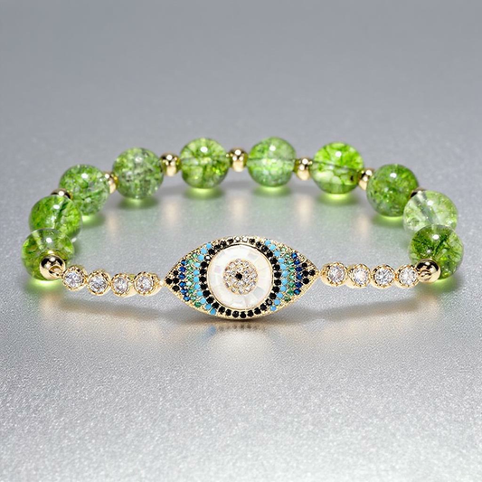 TODAY ONLY! Zen Natural Peridot Evil Eye Bracelet – Protection & Positive Energy | Zen Ara Grove