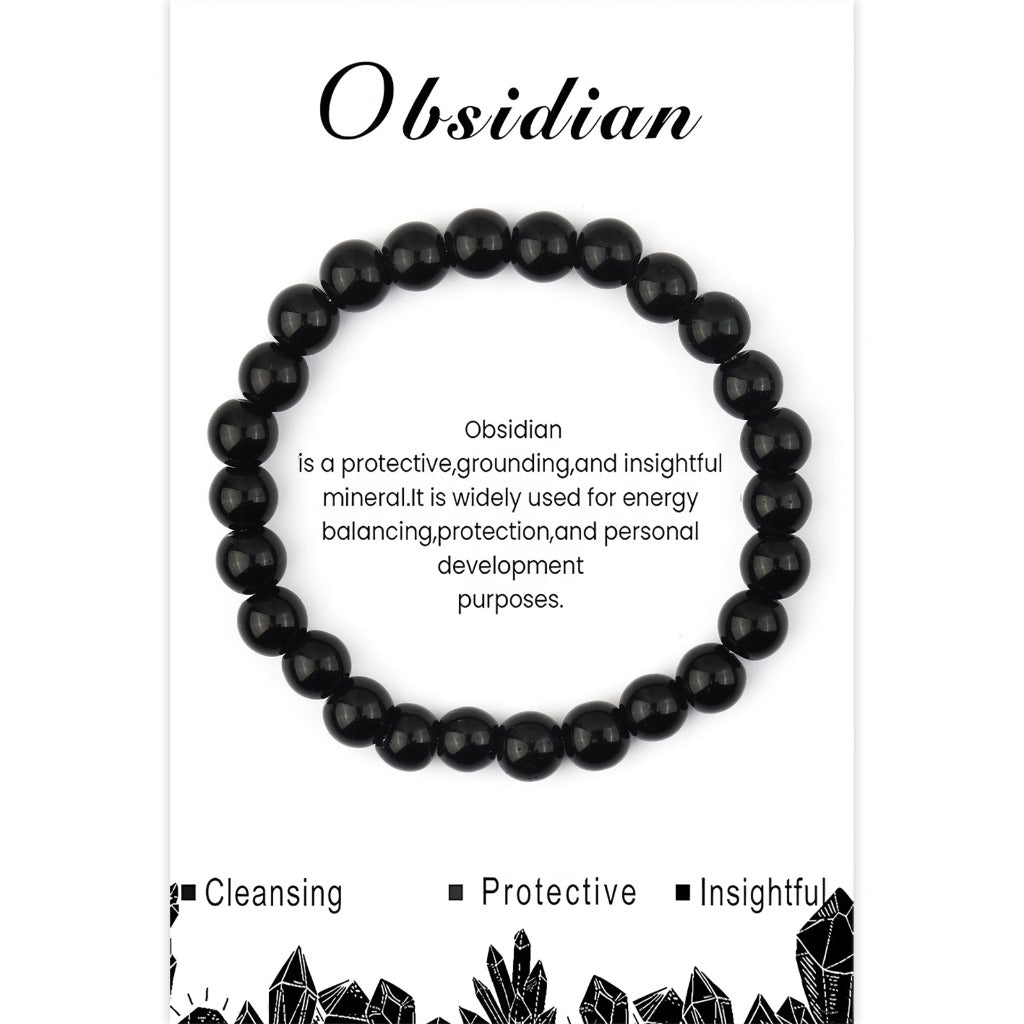 Crystal Beaded Bracelet with Elastic Cord – Handmade Design | Zen Ara Grove