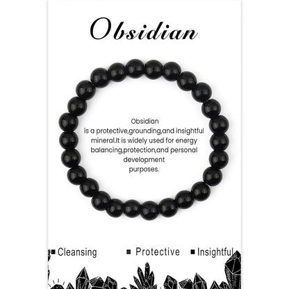 Crystal Beaded Bracelet with Elastic Cord – Handmade Design | Zen Ara Grove