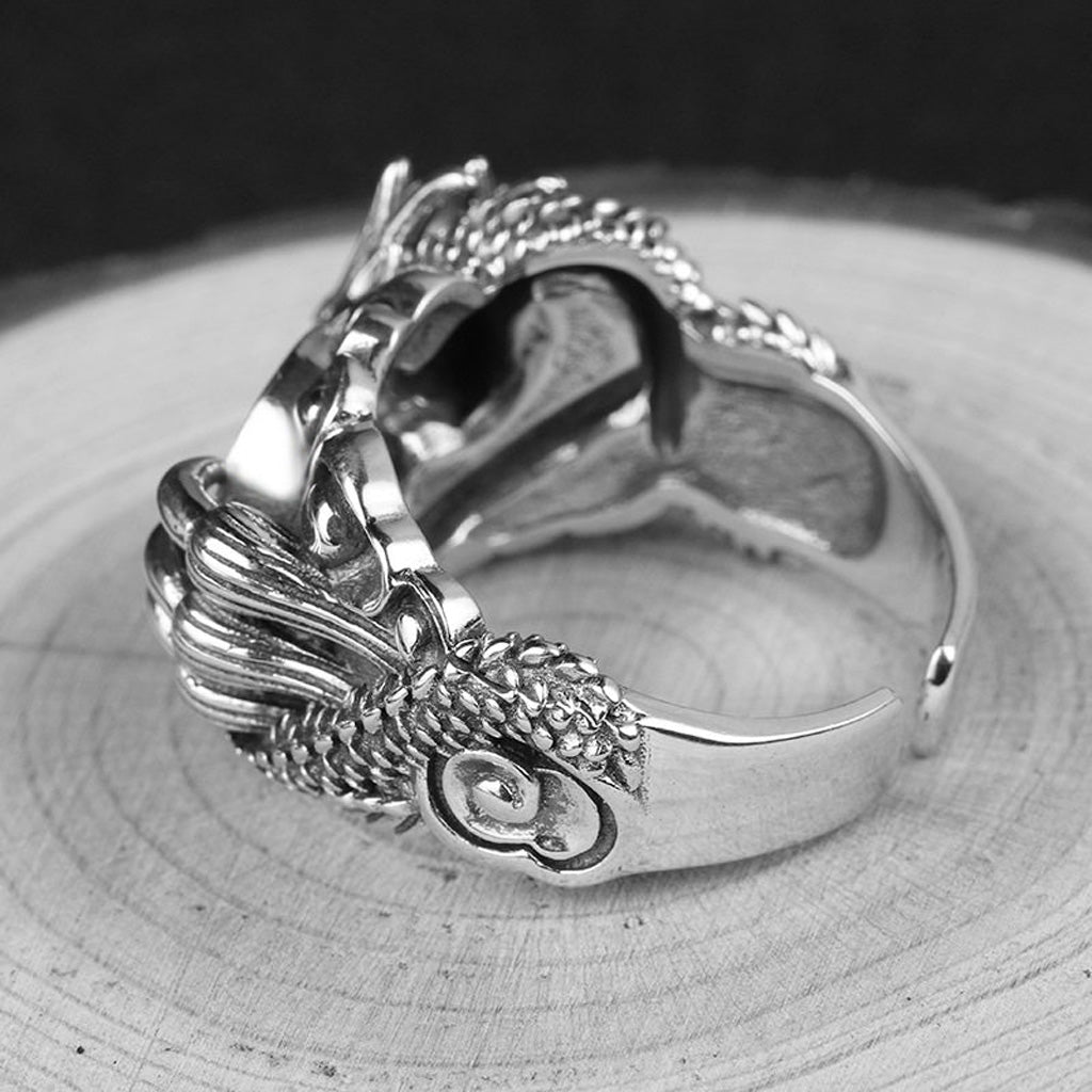 Limited Time Offer ·Yin-Yang Dragon Claw Open Ring – Brass, Symbol of Balance & Prosperity | Zen Ara Grove