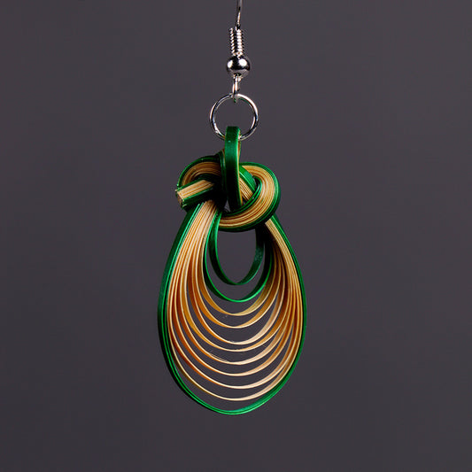 Handwoven Bamboo Leaf Drop Earrings