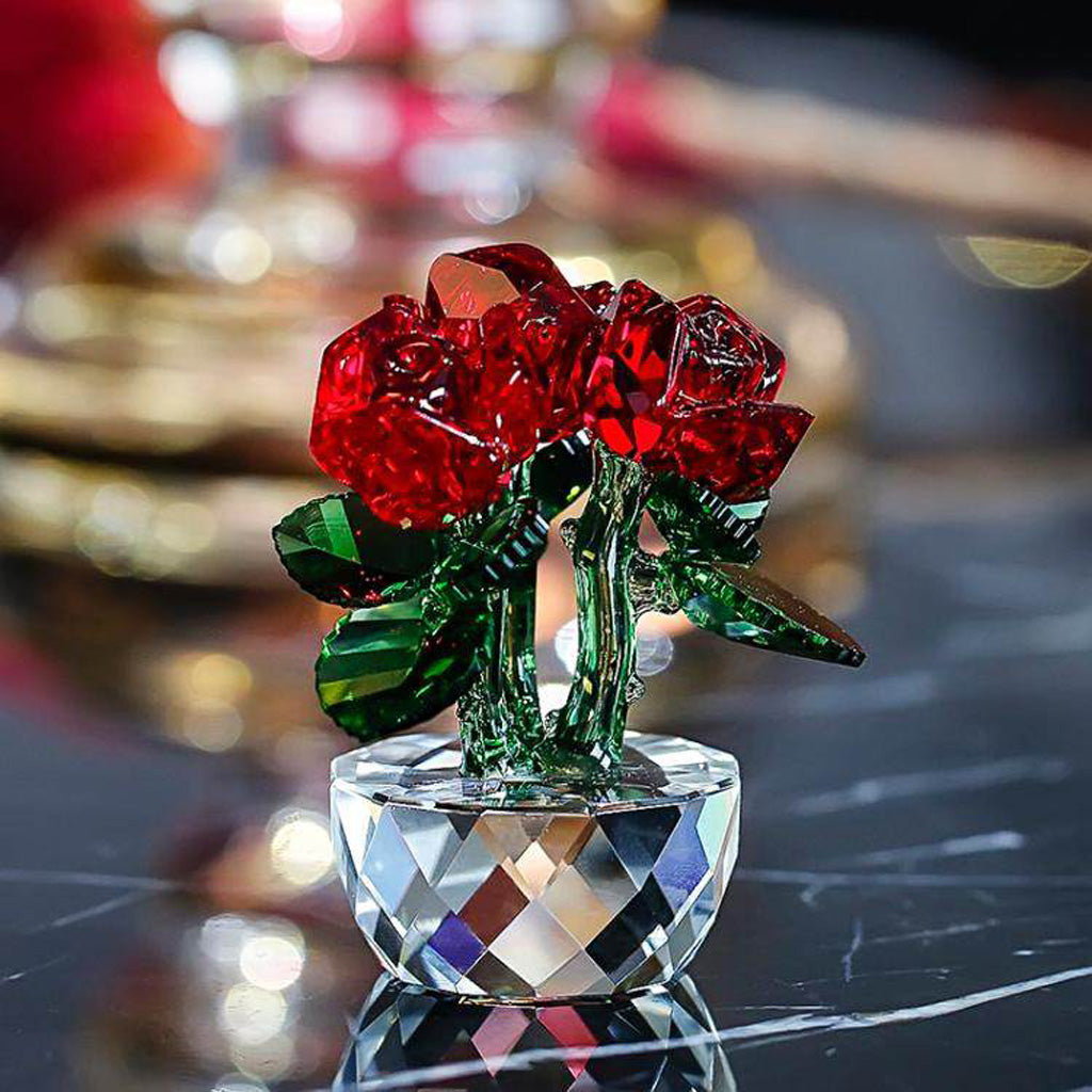 Crystal Glass Rose Ornament – A Timeless Emblem of Love | Zen Ara Grove