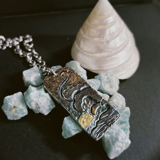 Handcrafted Hammered Sunrise Pendant – Ocean’s First Light | Zen Ara Grove