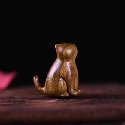 Small Leaf Red Sandalwood Ebony Wood Sandalwood Green Sandalwood Lucky Mini Cat Deer Sooth Phone Hanging Decoration | Zen Ara Grove