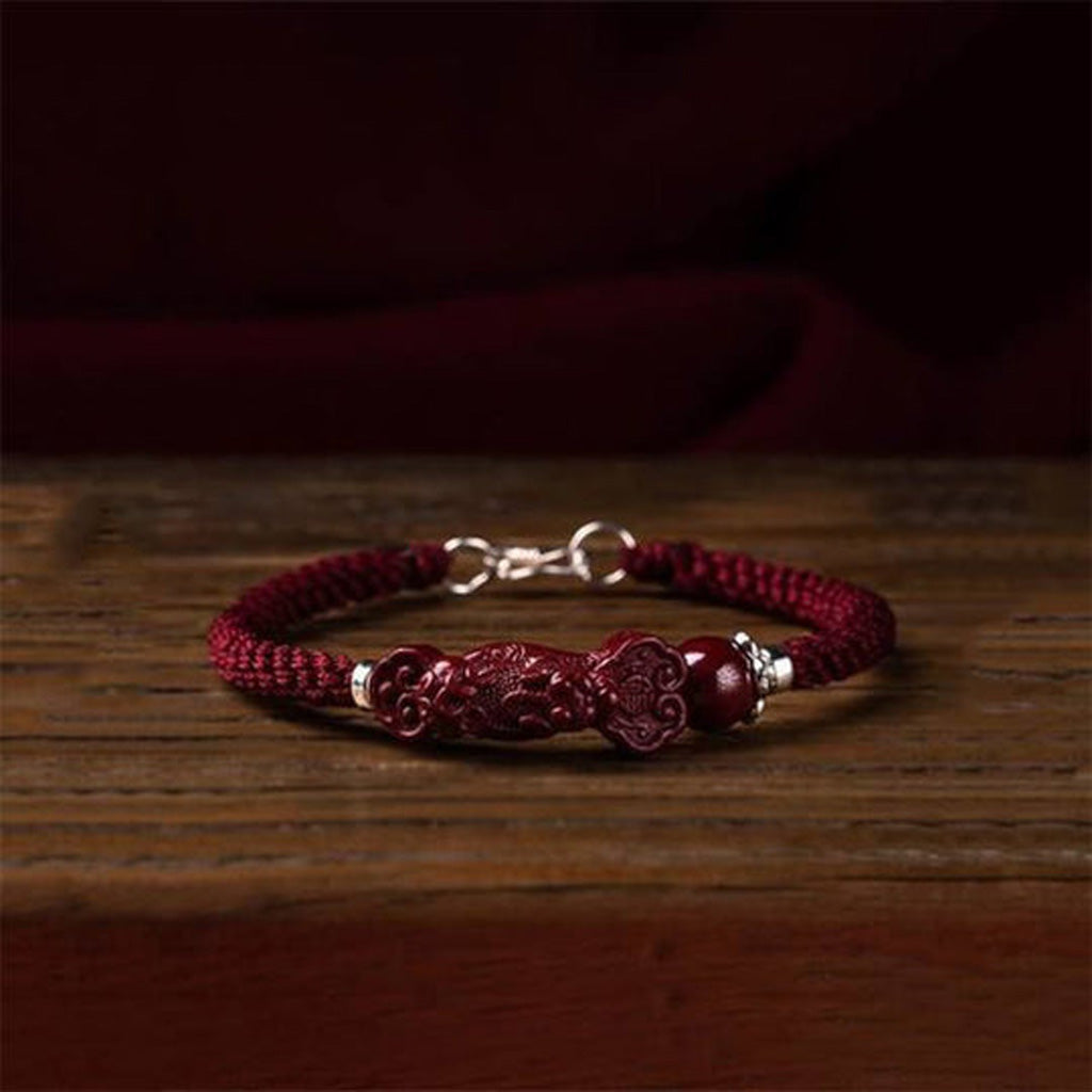 Handmade Pixiu Cinnabar Bracelet for Wealth Good Luck and Protection | Zen Ara Grove