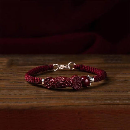 Handmade Pixiu Cinnabar Bracelet for Wealth Good Luck and Protection | Zen Ara Grove