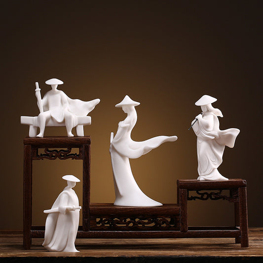 Kung Fu Spirit Ceramic Figurine – Calm Strength, Silent Power | Zen Ara Grove