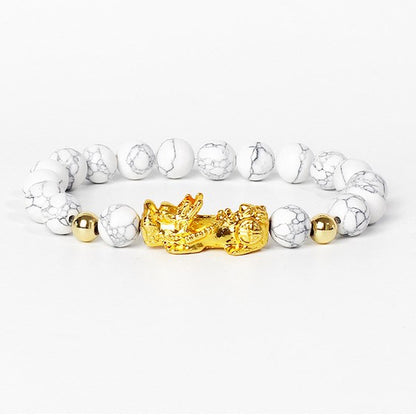 Gold Pixiu Gemstone Bracelet – Symbol of Luck and Positive Energy | Zen Ara Grove