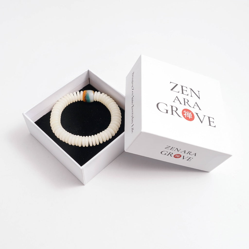 Zen White Bodhi Bracelet – Pure Path, Vibrant Spirit | Zen Ara Grove