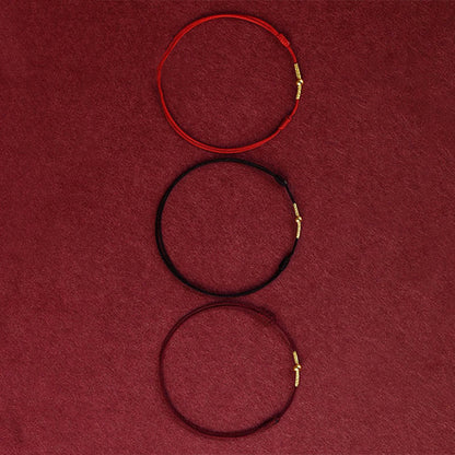 Adjustable Hand-Knotted Cord Bracelet or Anklet with Gold-Tone Bead — Confidence & Hope