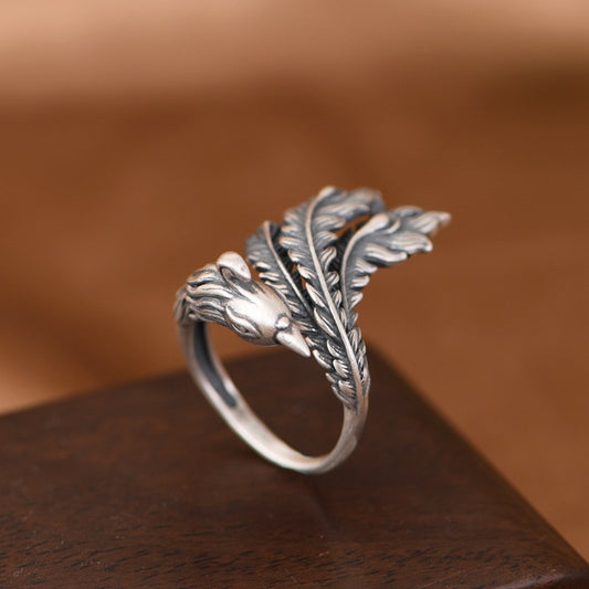 S925 Phoenix Silver Ring – Symbol of Rebirth & Nobility | Zen Ara Grove