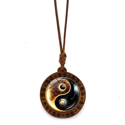 Limited Time Offer · Yin-Yang Galaxy Wood Necklace – Balance & Harmony | Zen Ara Grove