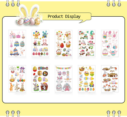 Waterproof Cartoon Rabbit and Egg Tattoo Stickers – Fun & Celebration | Zen Ara Grove