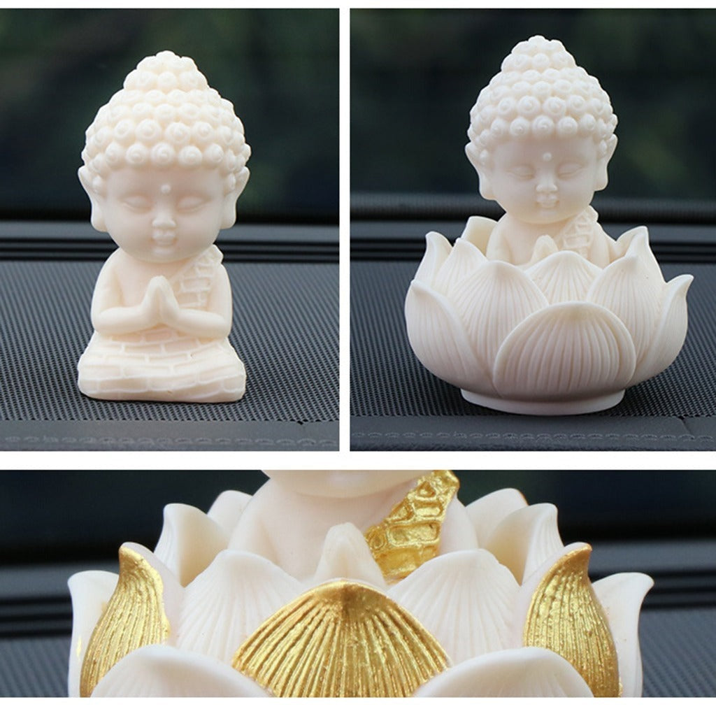 Handmade Golden Lotus Buddha Figurine – Symbol of Serenity, Wisdom & Inner Peace | Zen Ara Grove