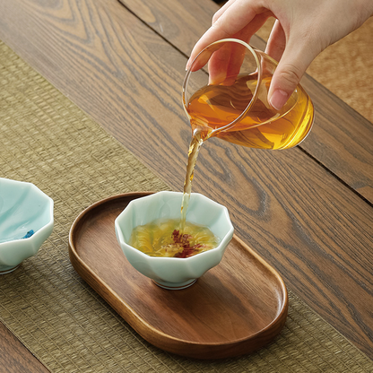 Celadon Porcelain Koi Fish Teacup – Artistic Green Glaze Tea Bowl | Zen Ara Grove