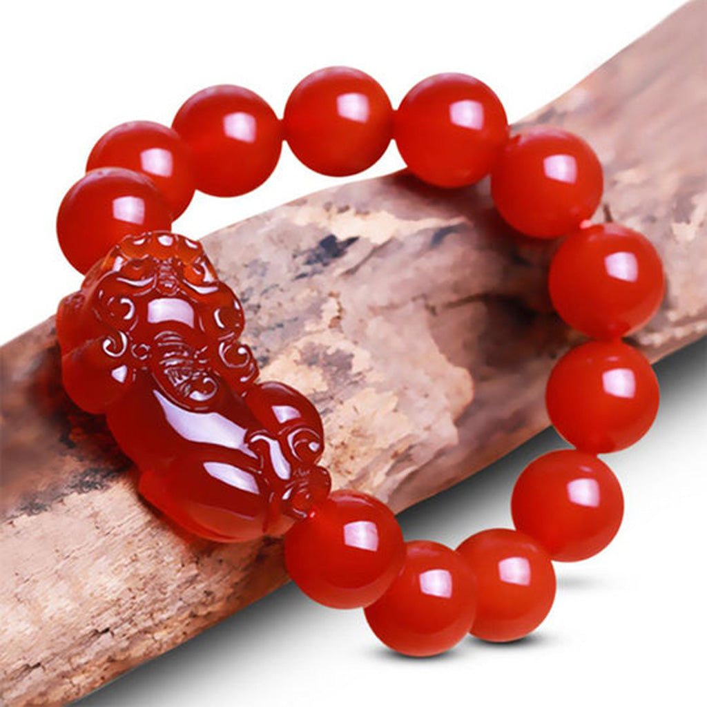 Red Agate Pixiu Bracelet – Blessing of Wealth | Zen Ara Grove