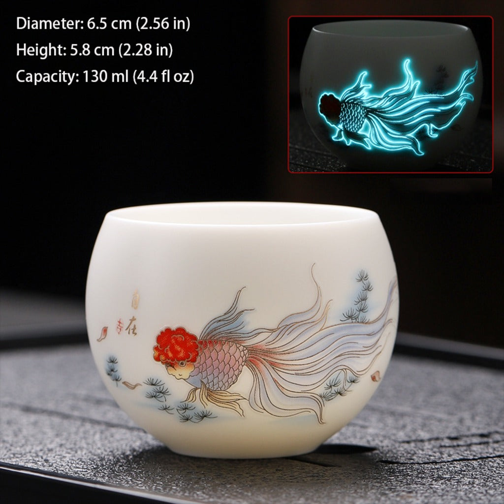 Luminous Ceramic Teacup – Jade-Like Touch & Light Beauty | Zen Ara Grove
