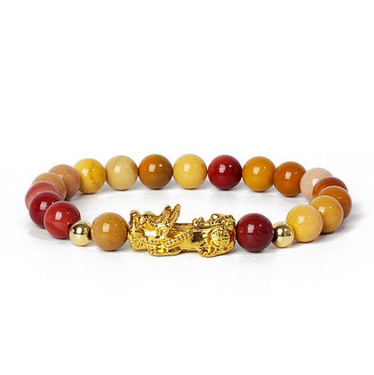 Gold Pixiu Gemstone Bracelet – Symbol of Luck and Positive Energy | Zen Ara Grove