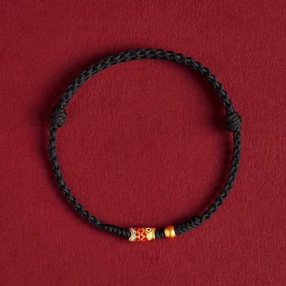 Adjustable Koi-Pattern Bead Cord Bracelet — Perseverance & Good Fortune