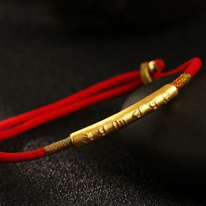 Zen Handmade Mani Mantra Lucky Red String Bracelet | Zen Ara Grove