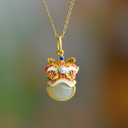 Colorful Lion Amulet – Handcrafted Courage & Luck | Zen Ara Grove