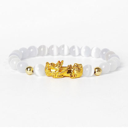 Gold Pixiu Gemstone Bracelet – Symbol of Luck and Positive Energy | Zen Ara Grove