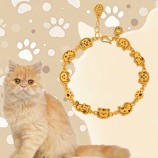 Fortune Cat Bracelet – 24K Gold-Plated Kitty Charm in “Love My Pet” Collection | Zen Ara Grove