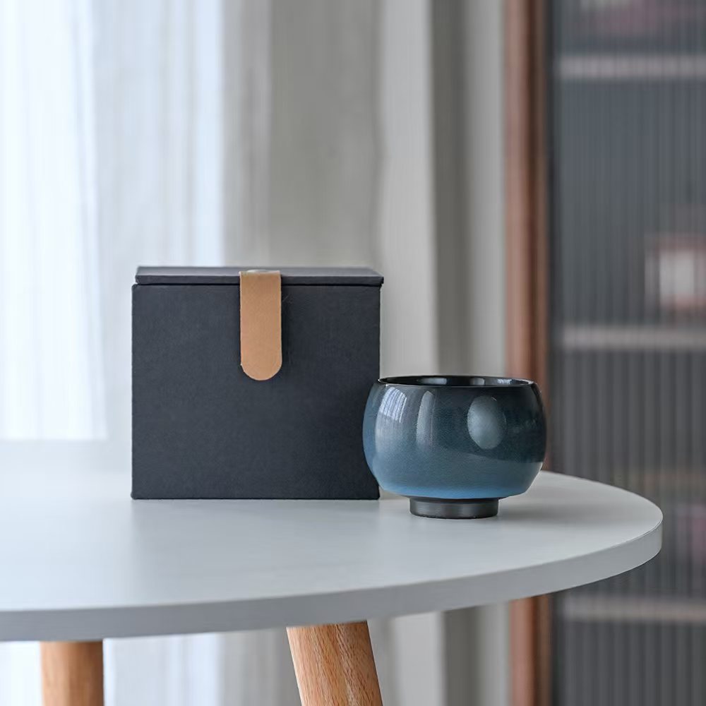 Handcrafted Ceramic Teacup with Unique Ice Crack Pattern | Zen Ara Grove