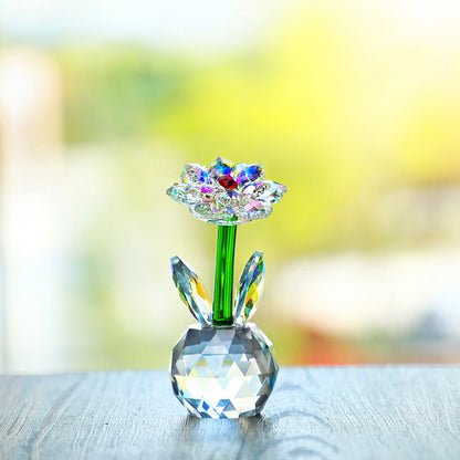 Crystal Glass Sunflower – Blooming with Rainbow Light and Endless Warmth | Zen Ara Grove