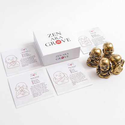 Solid Brass "The Meaning Behind the Pose of the Monks" — Meaning Card Set | Zen Ara Grove