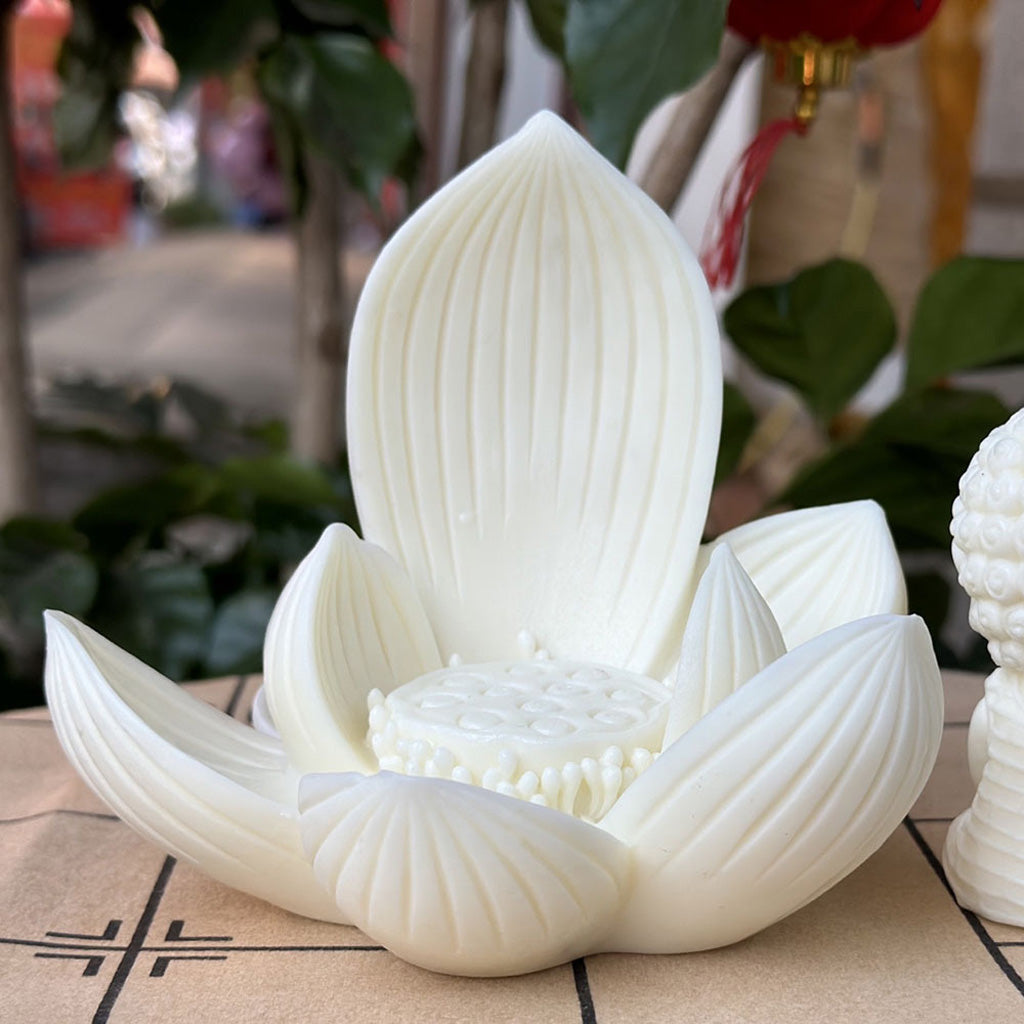 Handmade Golden Lotus Buddha Figurine – Symbol of Serenity, Wisdom & Inner Peace | Zen Ara Grove