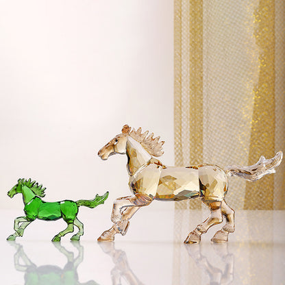 Galloping Crystal Glass Horse Figurine – A Symbol of Freedom and Power | Zen Ara Grove