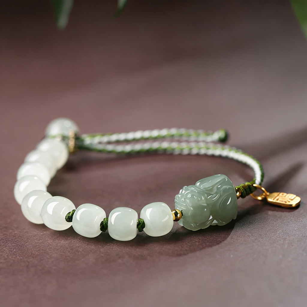 Hand‑Carved Jade Pixiu Bracelet — Meaning of Prosperity| Zen Ara Grove