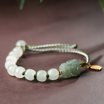 Hand‑Carved Jade Pixiu Bracelet — Meaning of Prosperity| Zen Ara Grove