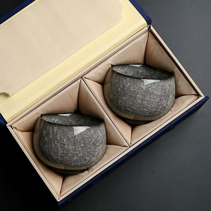 Handcrafted Ceramic Teacup with Unique Ice Crack Pattern | Zen Ara Grove