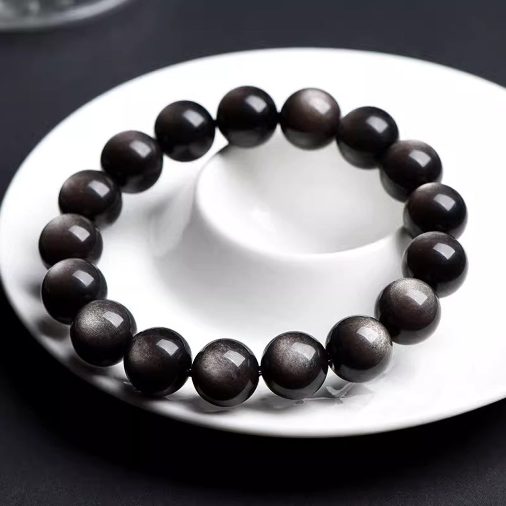 Golden & Silver Obsidian Bracelet – Confidence, Balance, and Craftsmanship | Zen Ara Grove