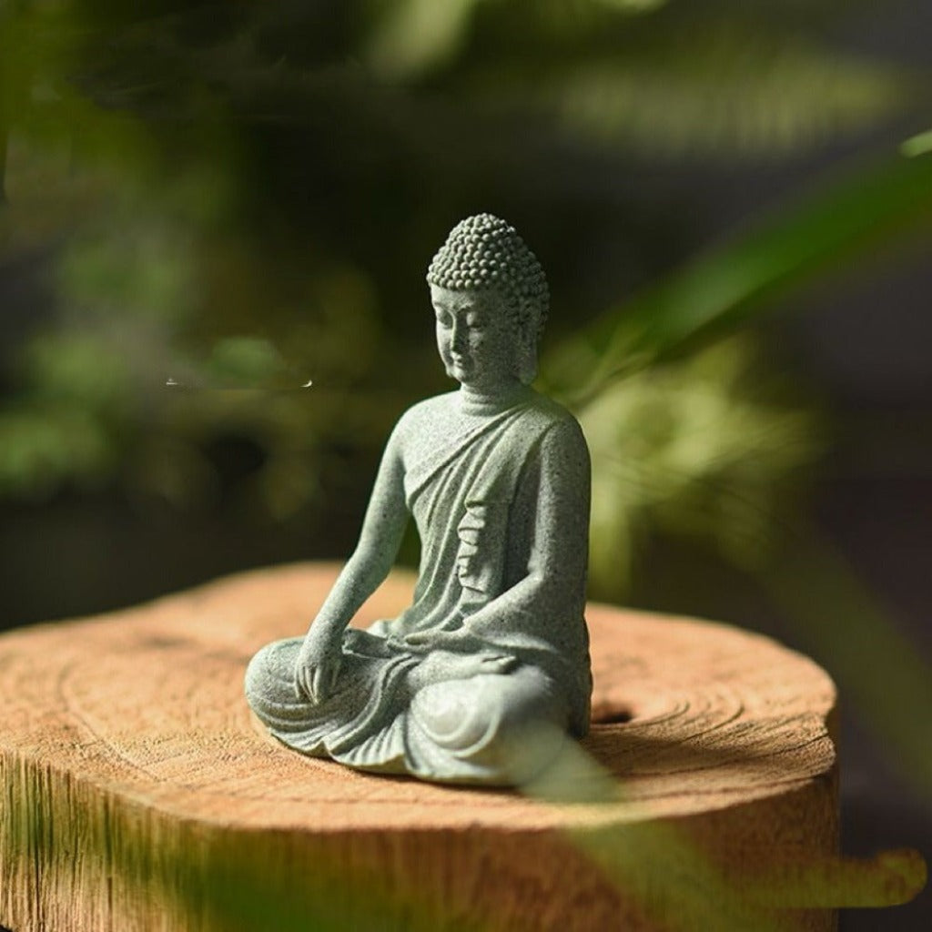 Qing Sandstone Buddha Statue for Zen Space | Zen Ara Grove
