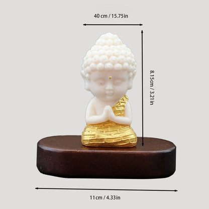 Handmade Golden Lotus Buddha Figurine – Symbol of Serenity, Wisdom & Inner Peace | Zen Ara Grove
