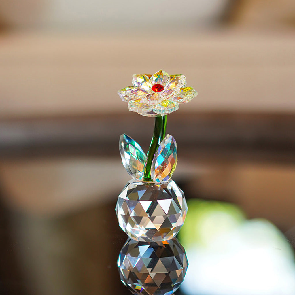 Crystal Glass Sunflower – Blooming with Rainbow Light and Endless Warmth | Zen Ara Grove