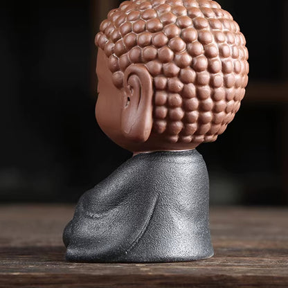 Mini Zen Buddha Statue – Purple Clay Ceramic in Meditative Pose for Inner Peace | Zen Ara Grove