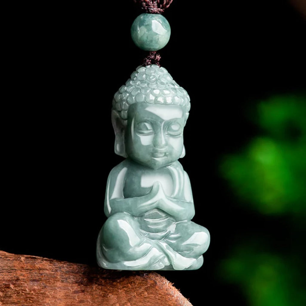 Hand-Carved Jade Buddha Necklace – Blessings & Harmony | Zen Ara Grove
