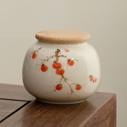 Hand-painted Ceramic Tea Canister – Airtight Storage for Loose Leaf Tea | Zen Ara Grove