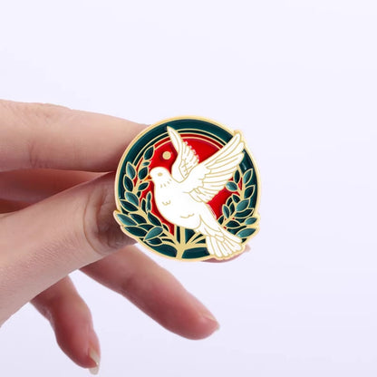 LIMITED TIME OFFER · Olive Branch Encircled Dove Brooch – Timeless Emblem of Peace and Compassion | Zen Ara Grove