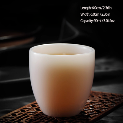 Ivory-White Glazed Artisan Teacup – Silky Smooth Finish, Cool to the Touch | Zen Ara Grove