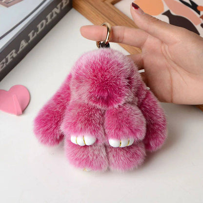 Fluffy Bunny Keychain – Symbol of Warm Blessing | Zen Ara Grove