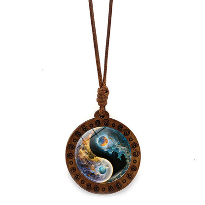 Limited Time Offer · Yin-Yang Galaxy Wood Necklace – Balance & Harmony | Zen Ara Grove